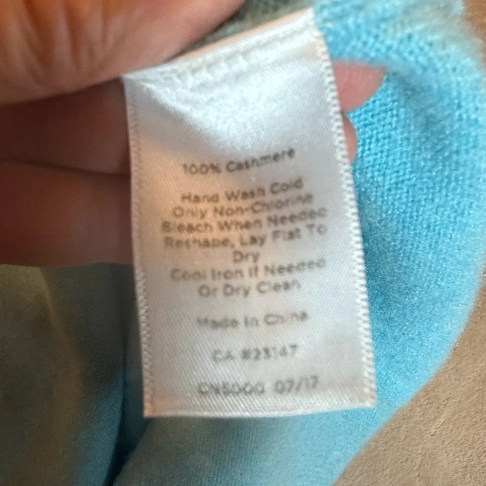 Talbots‎ Cashmere Turquoise Blue Luxury Turtleneck A-line sweater, size Medium